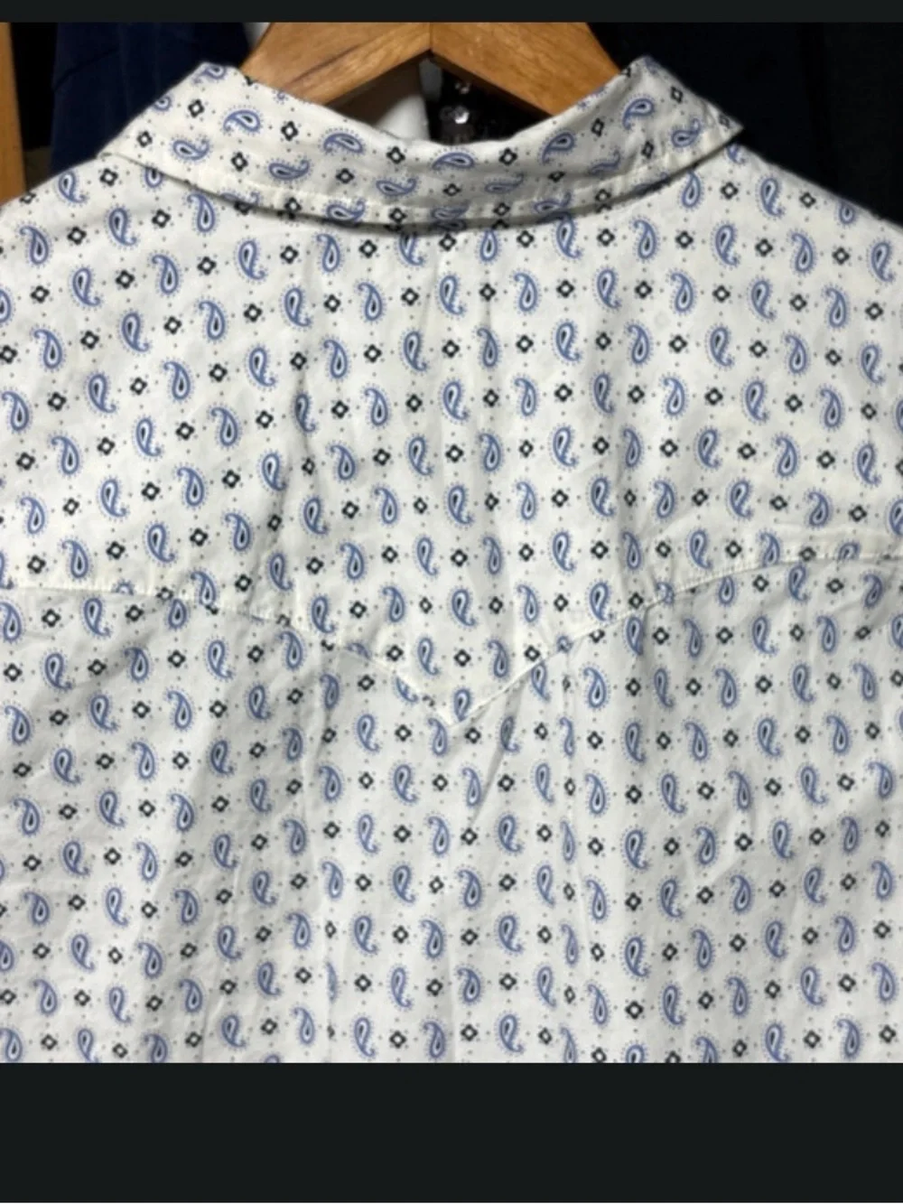 Levi's White Button-Down Shirt with Blue Paisley Print